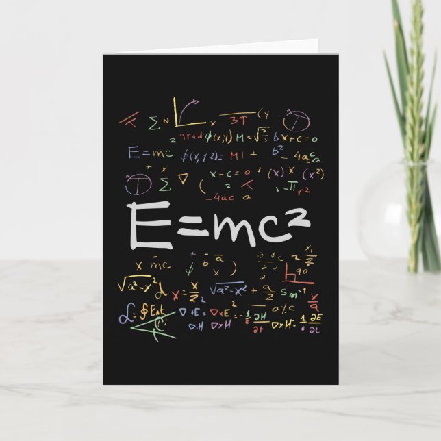 Physics and Math Formulas EMC2 Card (Front)