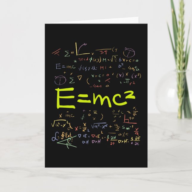 Physics and Math Formulas EMC2 Card (Front)