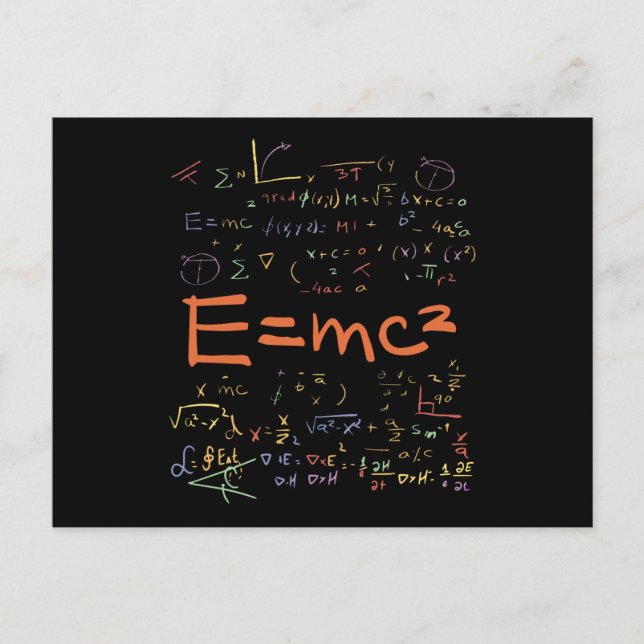 Physics and Math Formulas EMC2 Postcard (Front)