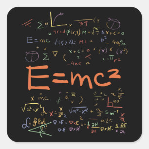 Physics and Math Formulas EMC2 Square Sticker