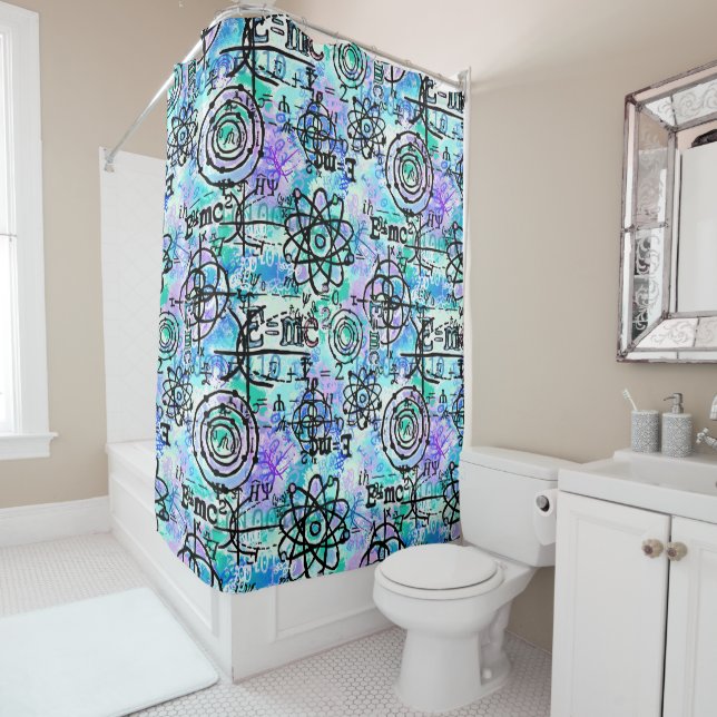 Physics and Math Symbols for Geeks Shower Curtain (In Situ)