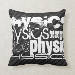 Physics; Black & Dark Grey Stripes Throw Pillow