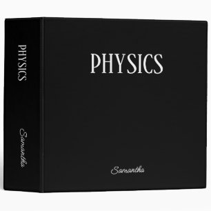 Physics Black Personalized Subject  Binder