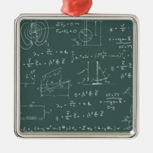 Physics diagrams and formulas metal ornament