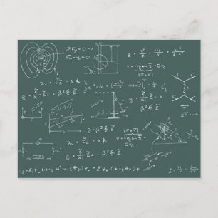 Physics diagrams and formulas postcard