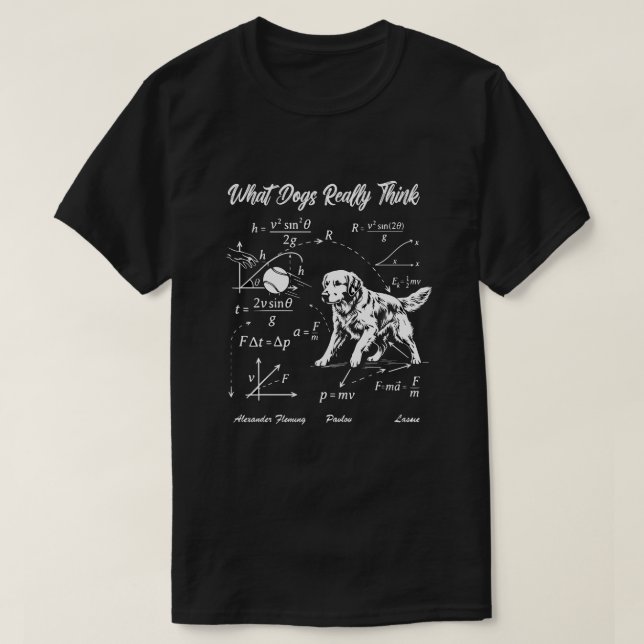 Physics Dog Golden Retriever Science Nerd Tee (Design Front)