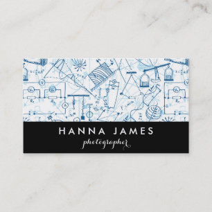 Physics Doodle Science Sketch Personalized Text Business Card