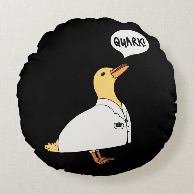 Physics Duck Round Pillow (Front)