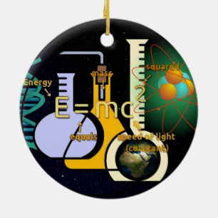 Physics E=mc2 colourful design Ceramic Ornament