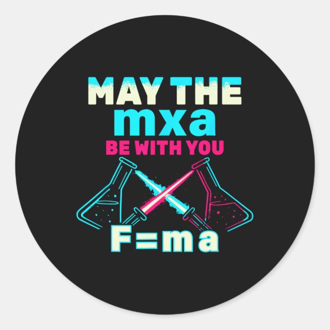 Physics Equation Science Nerd Humor For Students A Classic Round Sticker (Front)