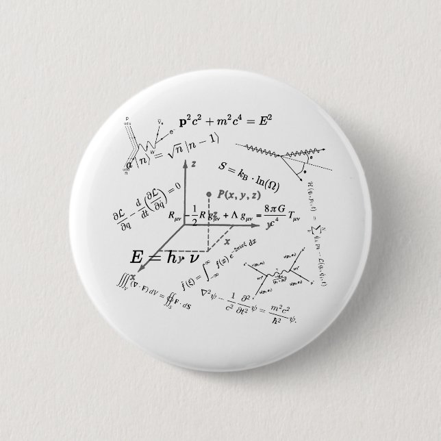 Physics equations and formulas 2 inch round button (Front)