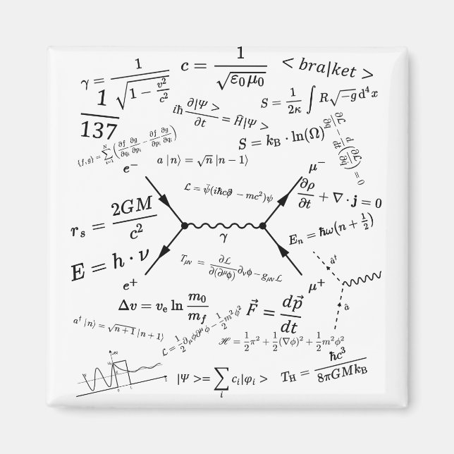 Physics equations and formulas magnet (Front)