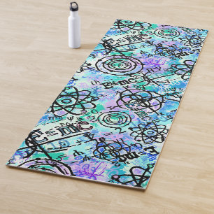 Physics Equations Geek Blue Yoga Mat