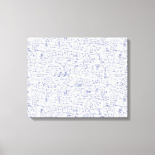 Physics Equations in Blue Pen // Canvas Print