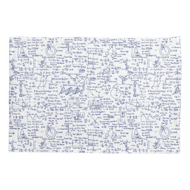 Physics Equations in Blue Pen // Pillowcase (Back)