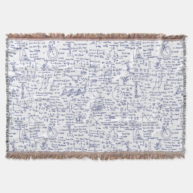 Physics Equations in Blue Pen // Throw Blanket (Front)