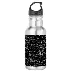 Physics Equations on Black // 532 Ml Water Bottle
