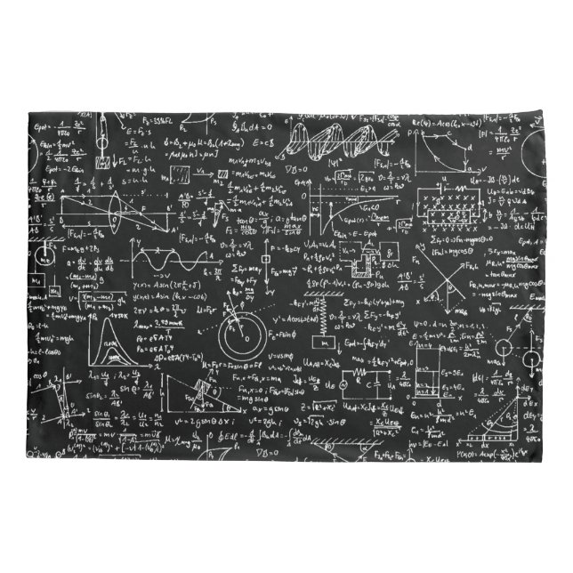 Physics Equations on Black // Pillowcase (Back)