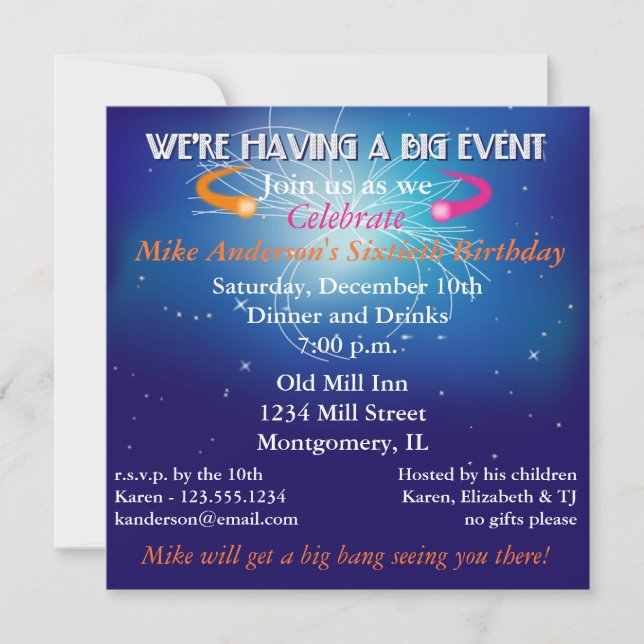 Physics Event Party Invitation (Front)