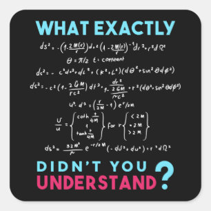 Physics formula Joke funny Math Square Sticker