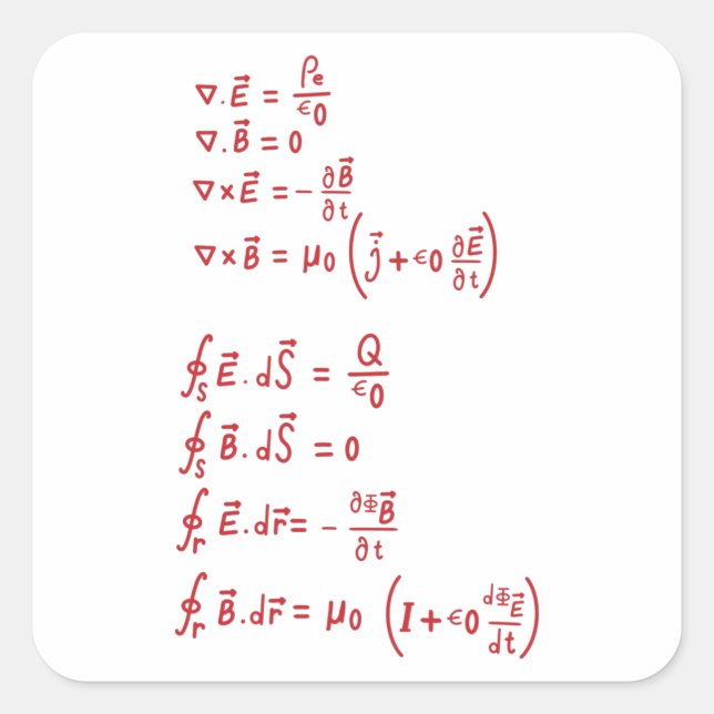 Physics Formula Square Sticker (Front)