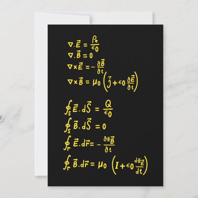 Physics Formula Square Sticker Invitation (Front)