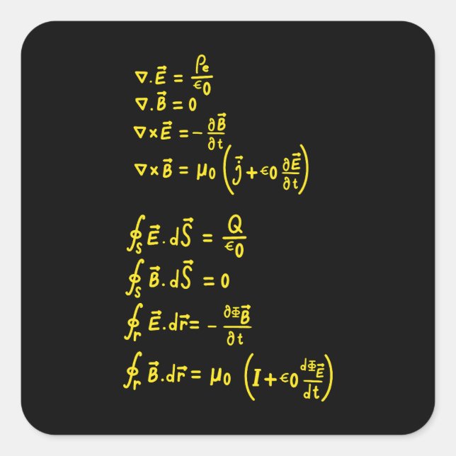 Physics Formula Square Sticker Invitation (Front)