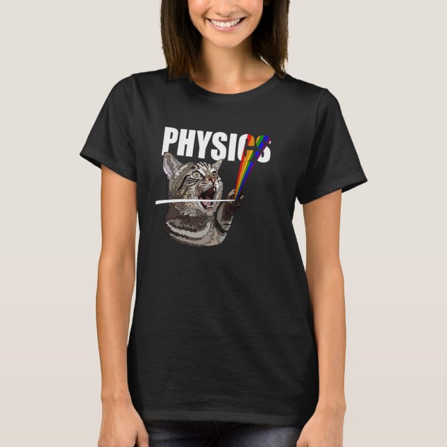 Physics Funny Cat Science Lover T-Shirt (Front)