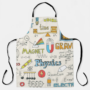 Physics. Hand drawn. Vintage illustration.  Apron