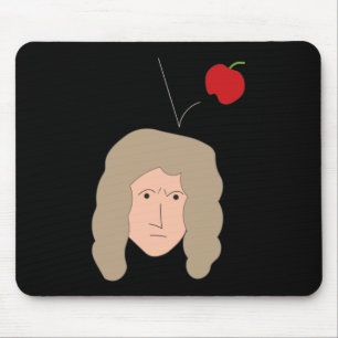 Physics Humor Isaac Newton Apple Nerd Geek Mouse Pad
