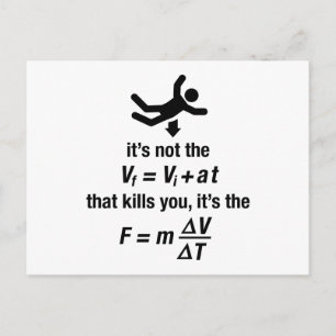 physics - it's the sudden deceleration that kills  postcard