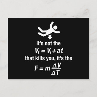 physics - it's the sudden deceleration that kills  postcard
