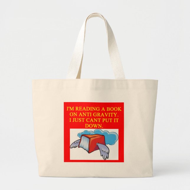 physics joke large tote bag (Front)