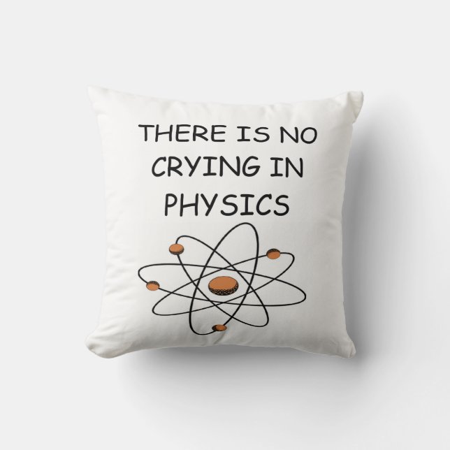 physics joke throw pillow (Front)