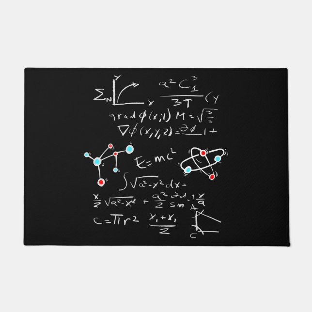 Physics Math Formula Teacher Student Atoms and Mol Doormat (Front)