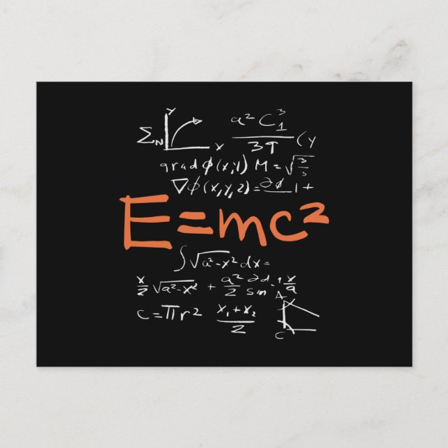 Physics Math Formula Teacher Student EMC2 Postcard (Front)