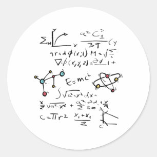 Physics Math Formula Teacher Student Molecules Classic Round Sticker