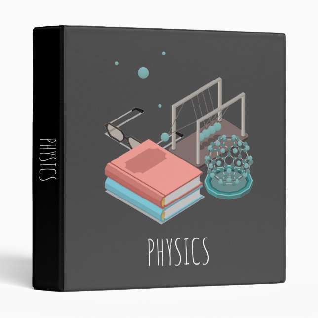 Physics science student 3 Ring Binder (Front/Spine)