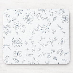 Physics scientific symbols pattern mouse pad