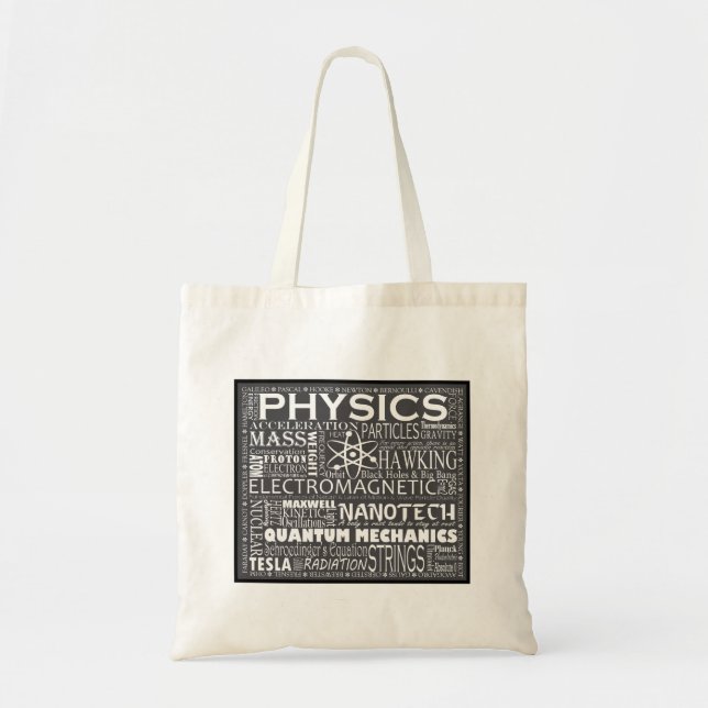 Physics T-shirt on Dark Tote Bag (Front)
