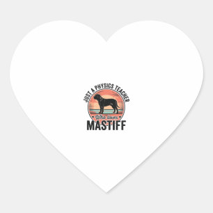 Physics Teacher Loves Mastiff Vintage Dog Shirt_1 Heart Sticker