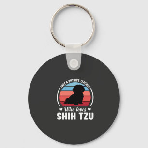 Physics Teacher Shih Tzu Dog Lover Keychain