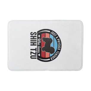 Physics Teacher Shih Tzu Vintage Dog Shirt Design_ Bath Mat