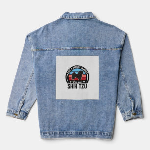 Physics Teacher Shih Tzu Vintage Dog Shirt Design_ Denim Jacket