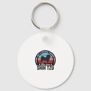 Physics Teacher Shih Tzu Vintage Dog Shirt Design_ Keychain