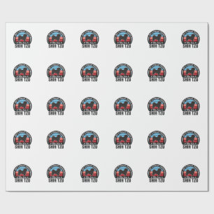 Physics Teacher Shih Tzu Vintage Dog Shirt Design_ Wrapping Paper