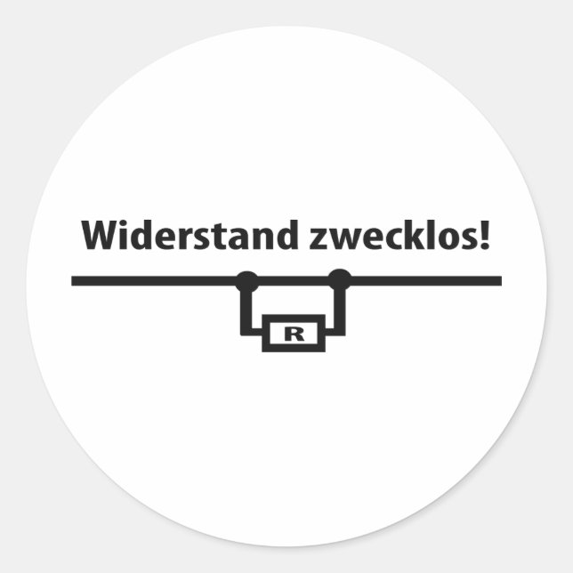 Physik Widerstand zwecklos icon Classic Round Sticker (Front)