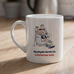 Physio Christmas Card Funny Injured Runner Mug
