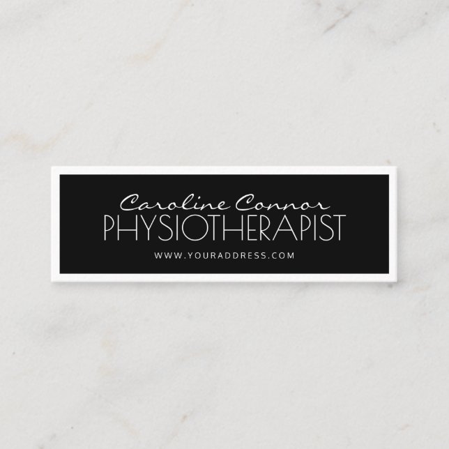Physiotherapist Black & White Bordered Card (Front)