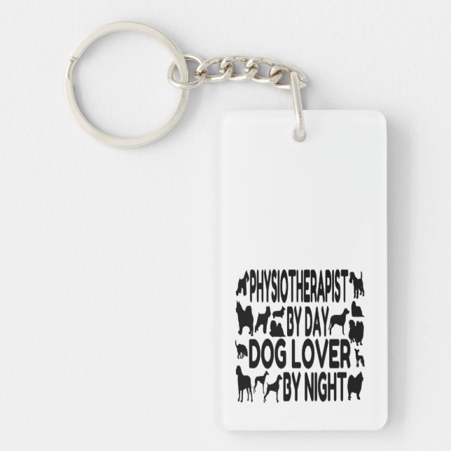 Physiotherapist by Day Dog Lover by Night Keychain (Front)